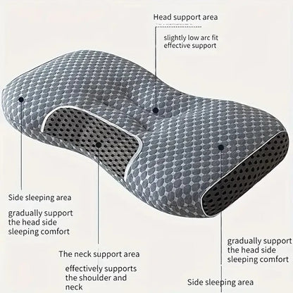 3D Knitted Cotton Massage Pillow – Soft, Breathable Neck Support Cushion